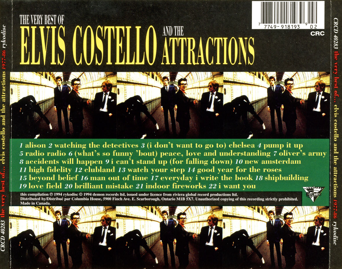 Cartula Trasera de Elvis Costello And The Attractions - The Very Best Of Elvis Costello And The Attractions