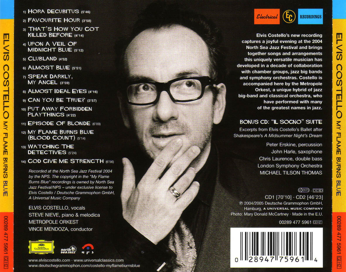 Cartula Trasera de Elvis Costello & The Imposters - My Flame Burns Blue