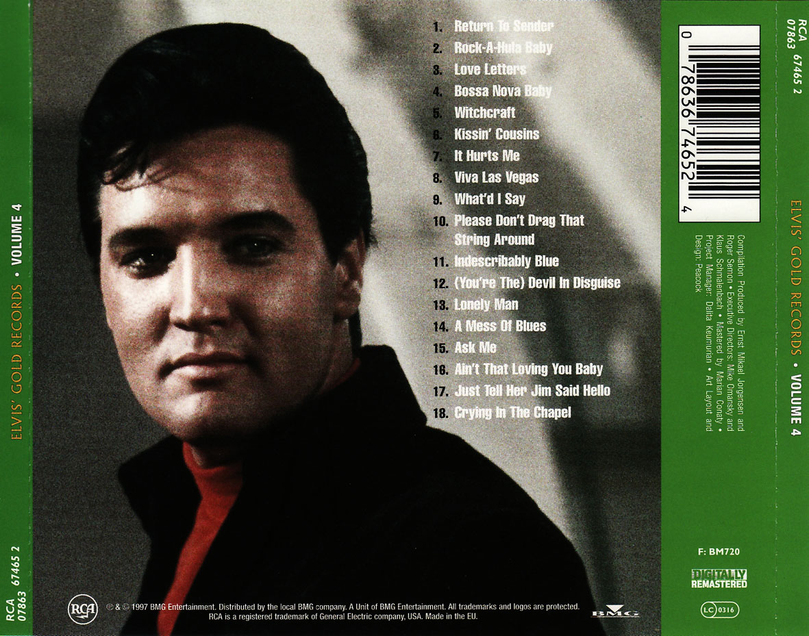Cartula Trasera de Elvis Presley - Elvis' Gold Records Volume 4
