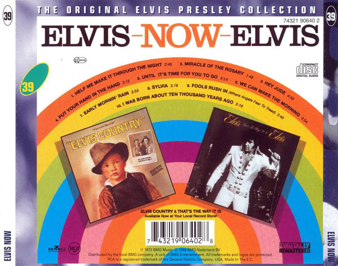 Cartula Trasera de Elvis Presley - Elvis Now