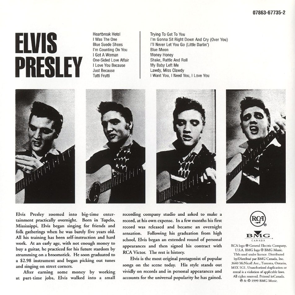 Cartula Interior Frontal de Elvis Presley - Elvis Presley (1999)