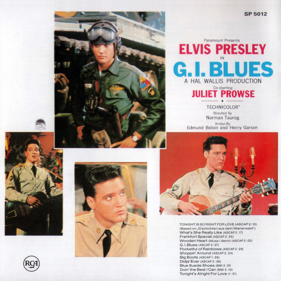 Cartula Interior Frontal de Elvis Presley - G.i. Blues