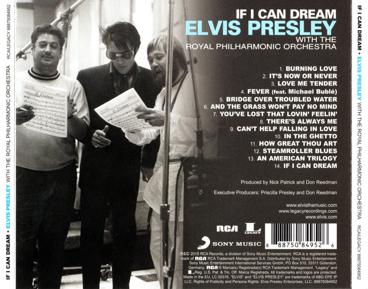Cartula Trasera de Elvis Presley - If I Can Dream