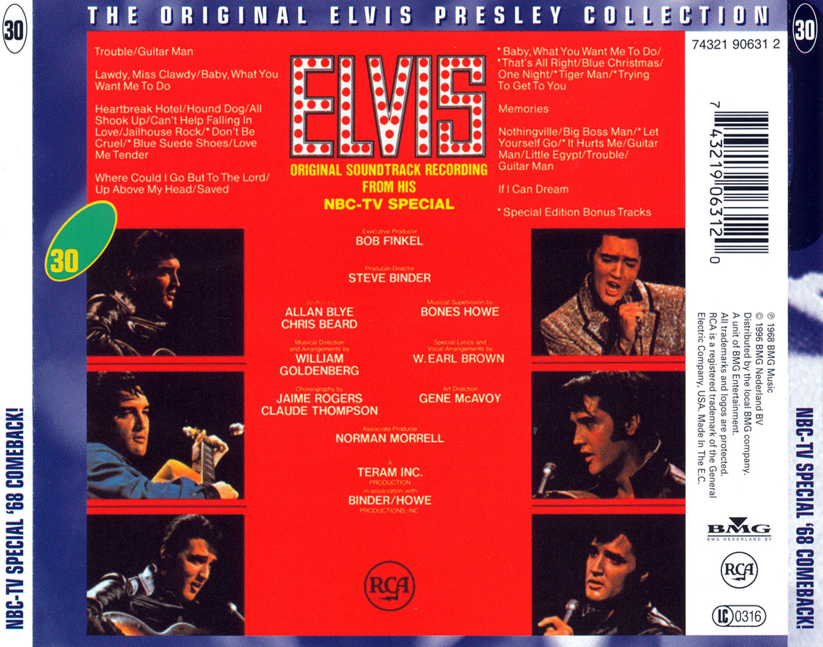 Cartula Trasera de Elvis Presley - Nbc Tv Special