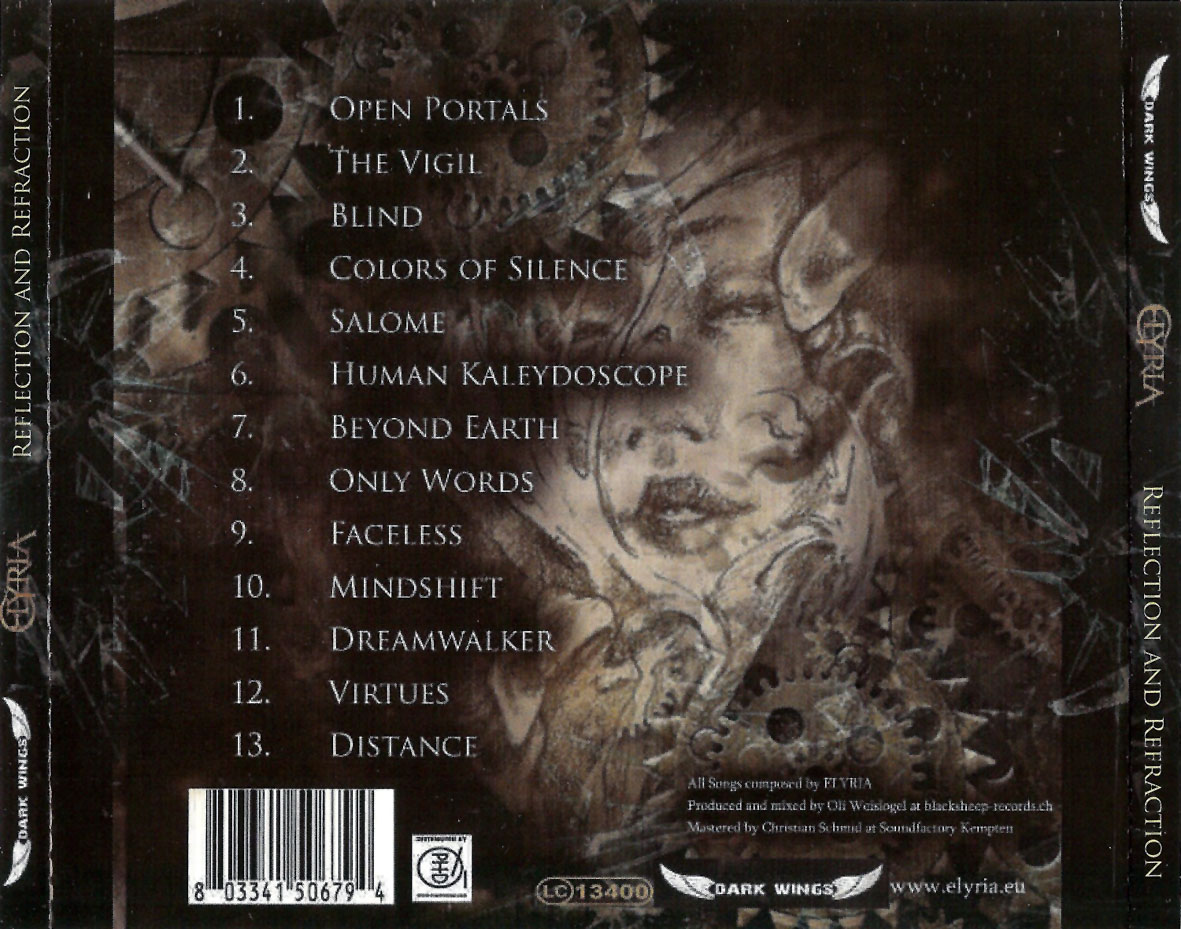 Cartula Trasera de Elyria - Reflection And Refraction