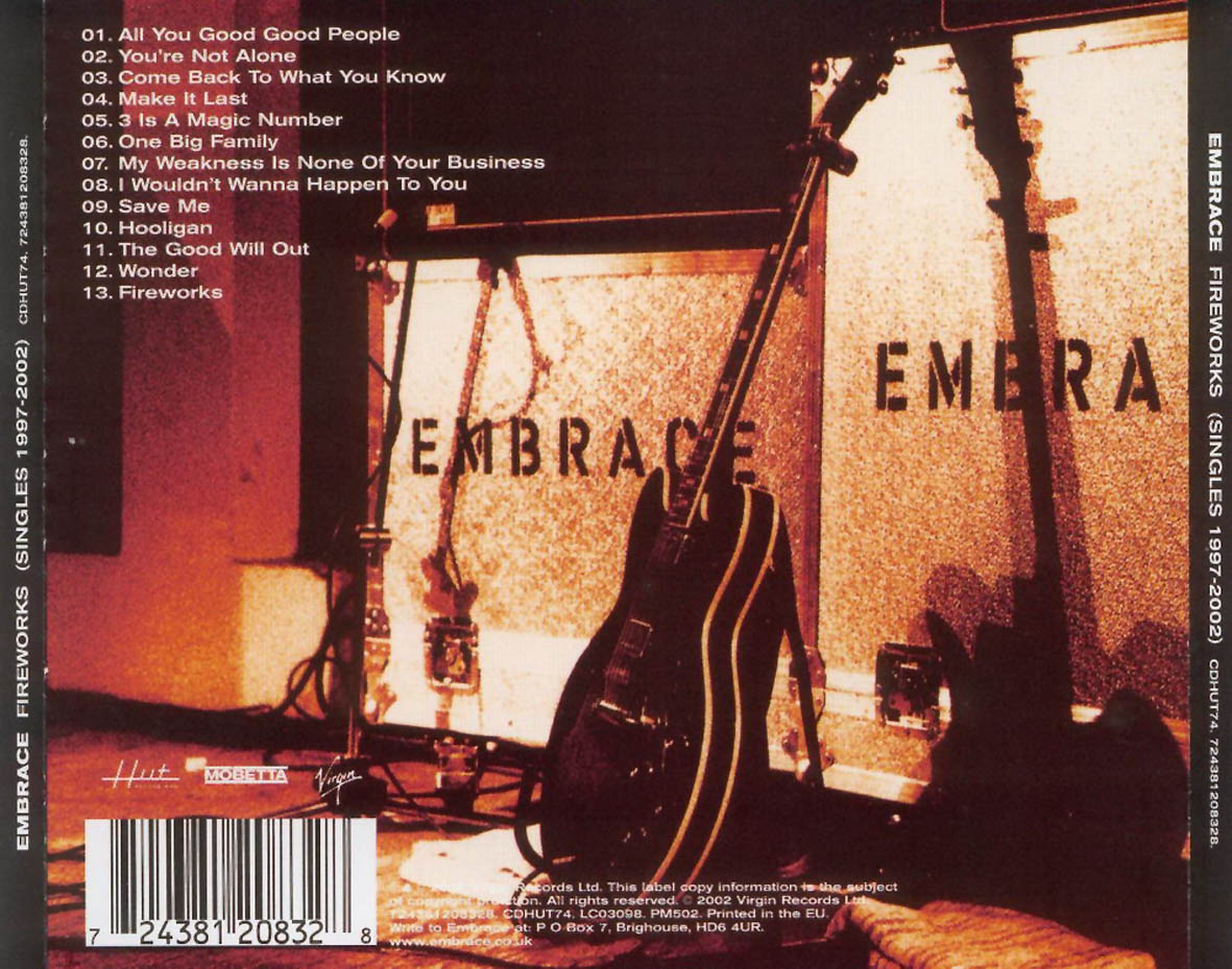 Cartula Trasera de Embrace - Fireworks (Singles 1997-2002)