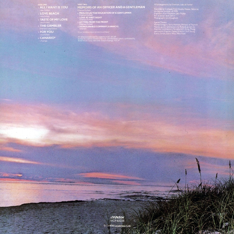 Cartula Interior Frontal de Emerson, Lake & Palmer - Love Beach