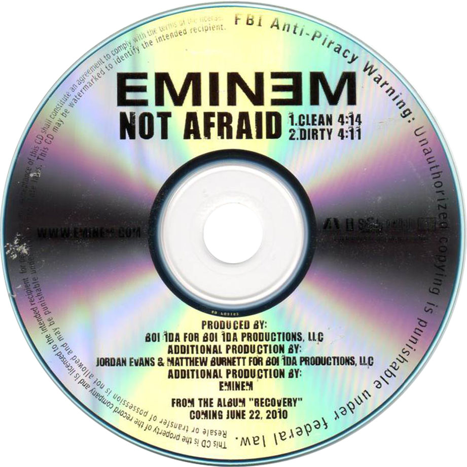 Cartula Cd de Eminem - Not Afraid (Cd Single)