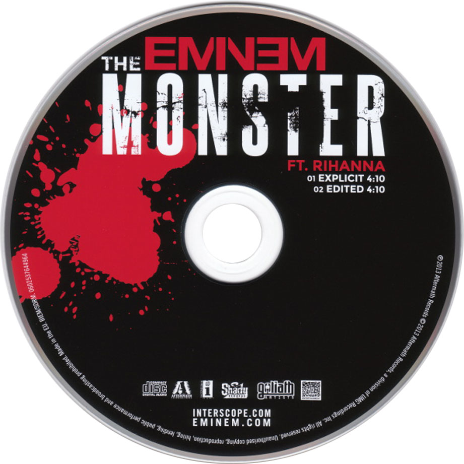 Cartula Cd de Eminem - The Monster (Featuring Rihanna) (Cd Single)