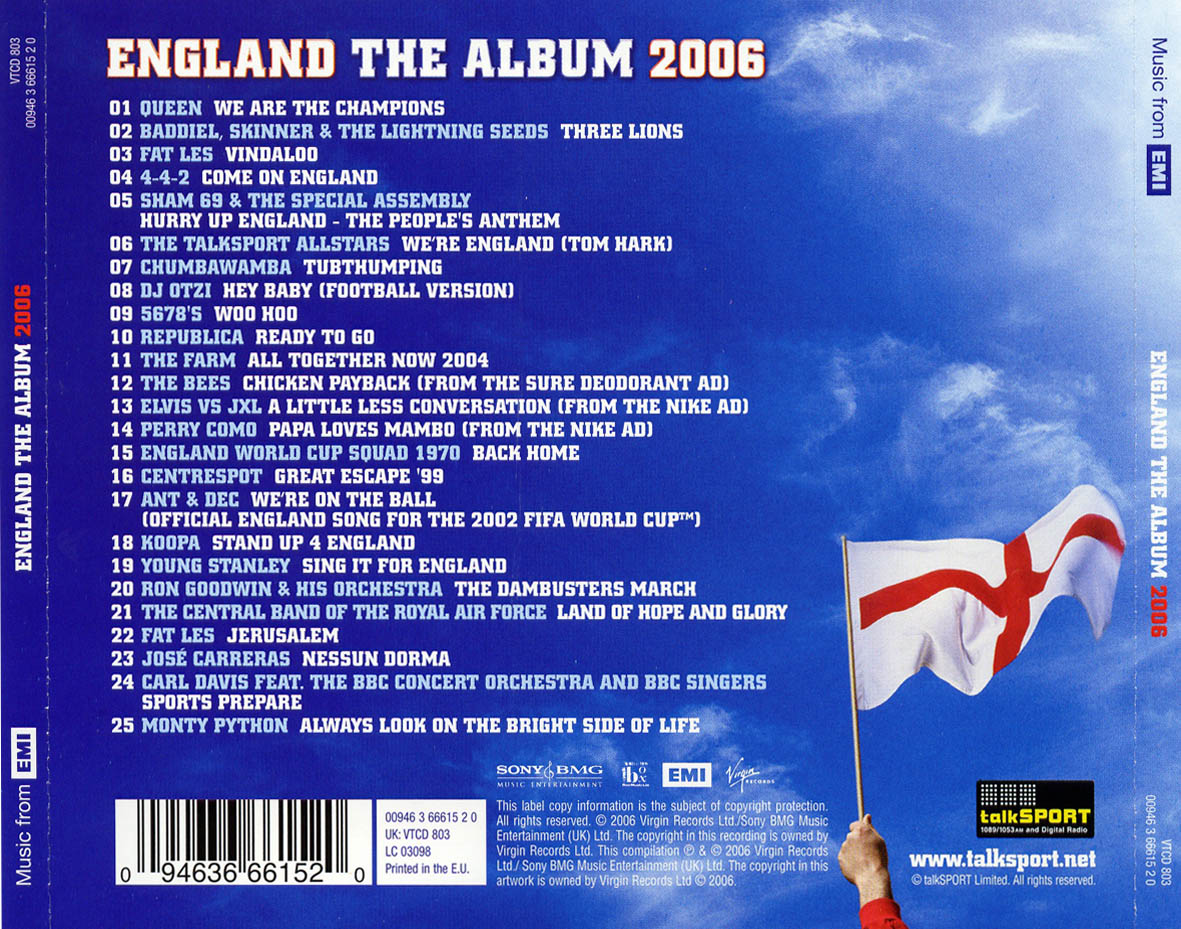 Cartula Trasera de England The Album 2006