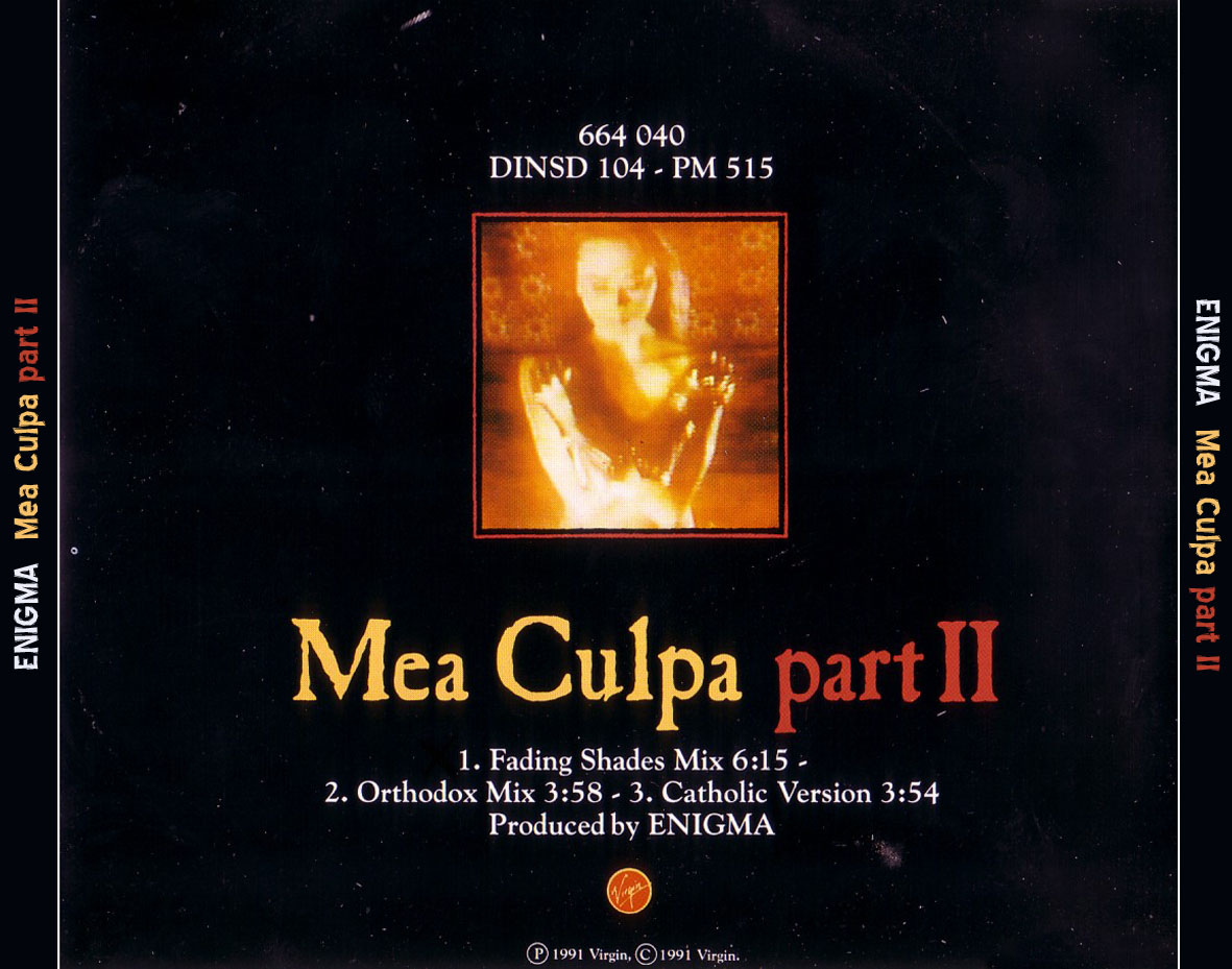 Cartula Trasera de Enigma - Mea Culpa Part II (Cd Single)