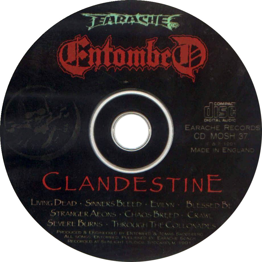 Cartula Cd de Entombed - Clandestine