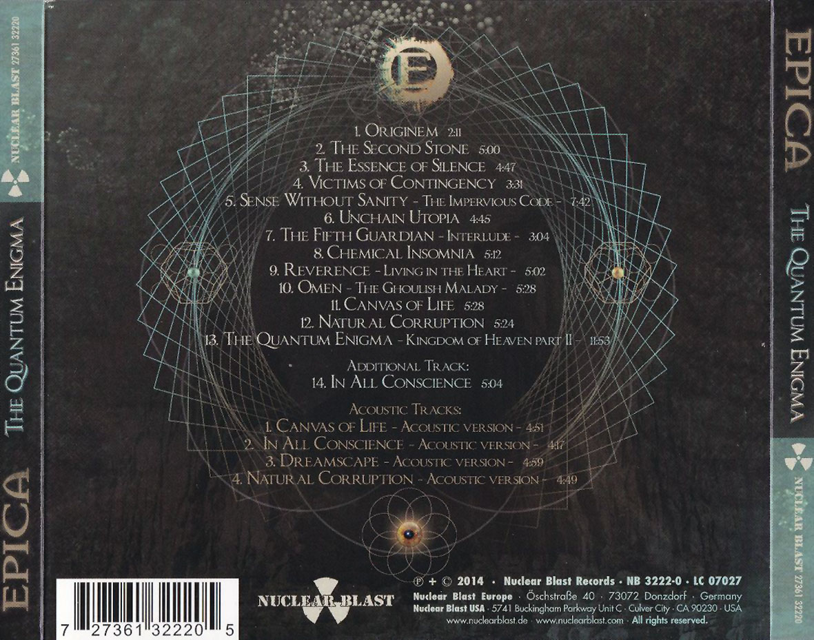 Cartula Trasera de Epica - The Quantum Enigma (Limited Edition)