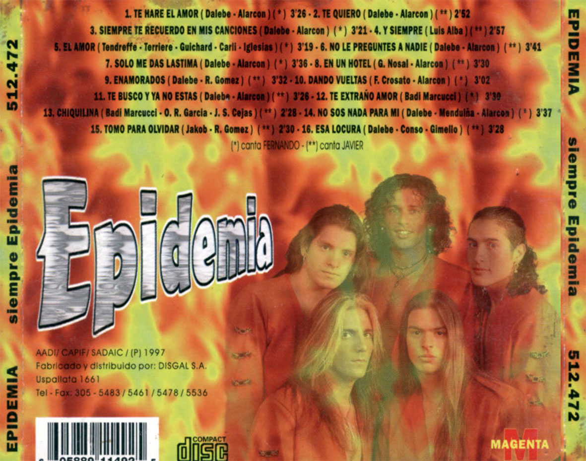 Cartula Trasera de Epidemia - Siempre Epidemia