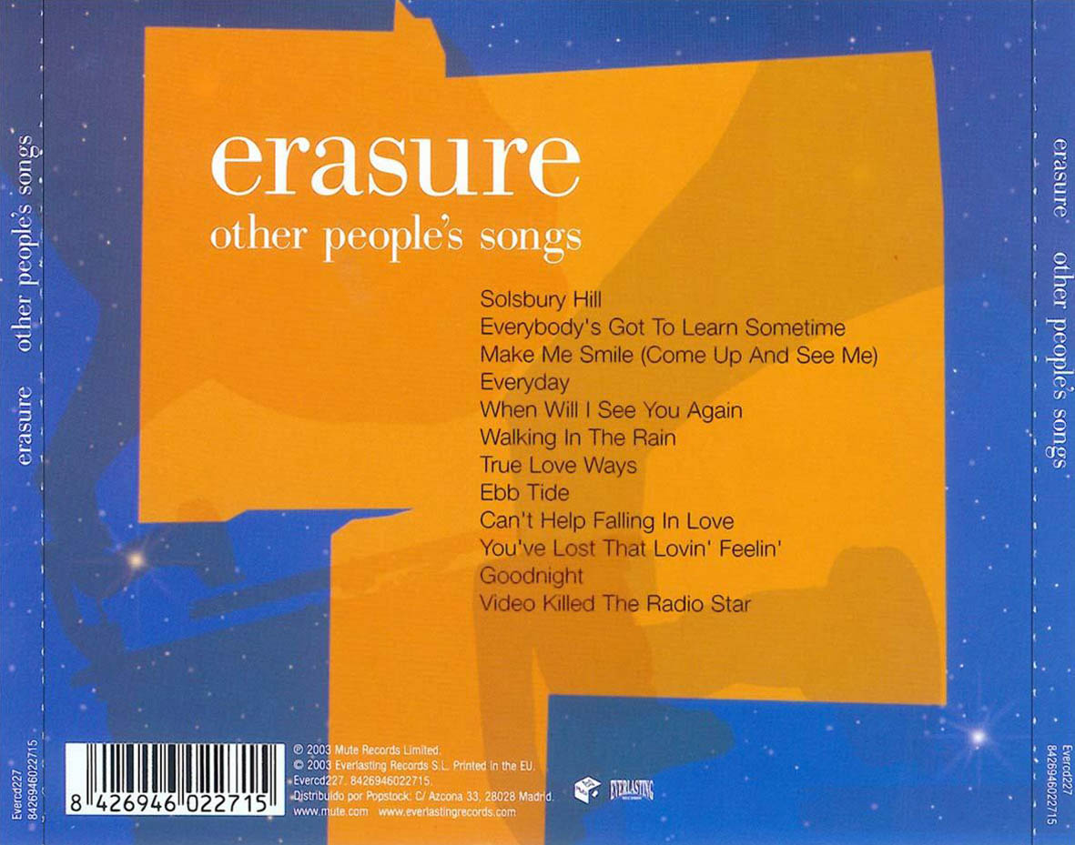 Cartula Trasera de Erasure - Other People's Songs