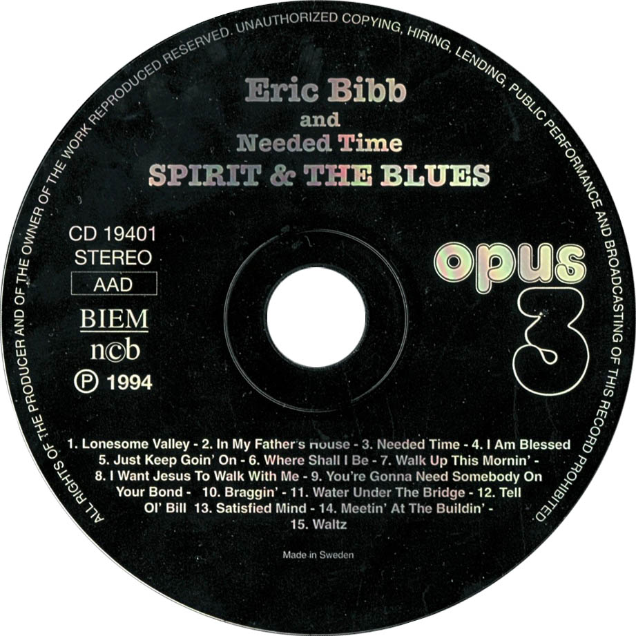 Cartula Cd de Eric Bibb - Spirit & The Blues