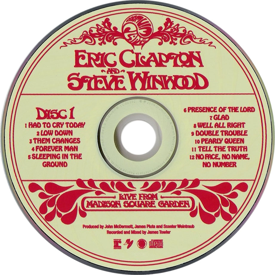 Cartula Cd1 de Eric Clapton & Steve Winwood - Live From Madison Square Garden