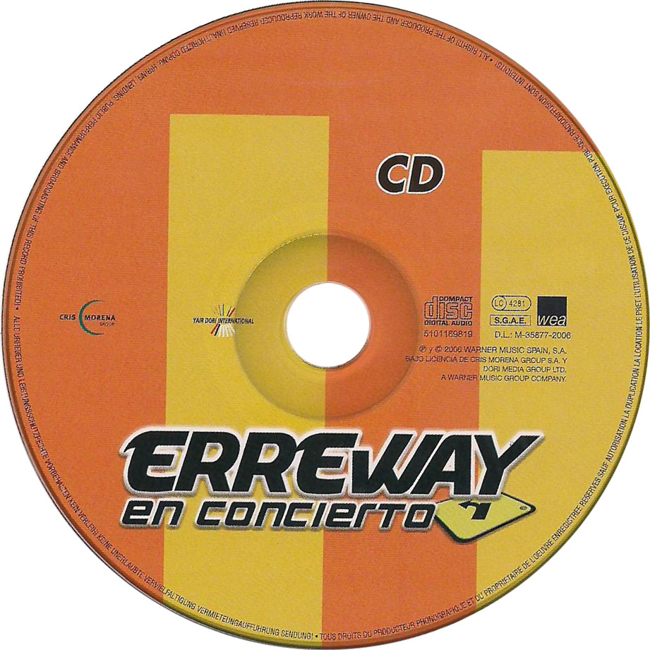 Cartula Cd de Erreway - En Concierto