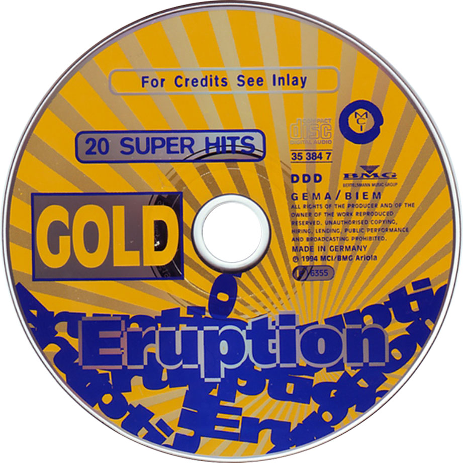 Cartula Cd de Eruption (Reino Unido) - Gold