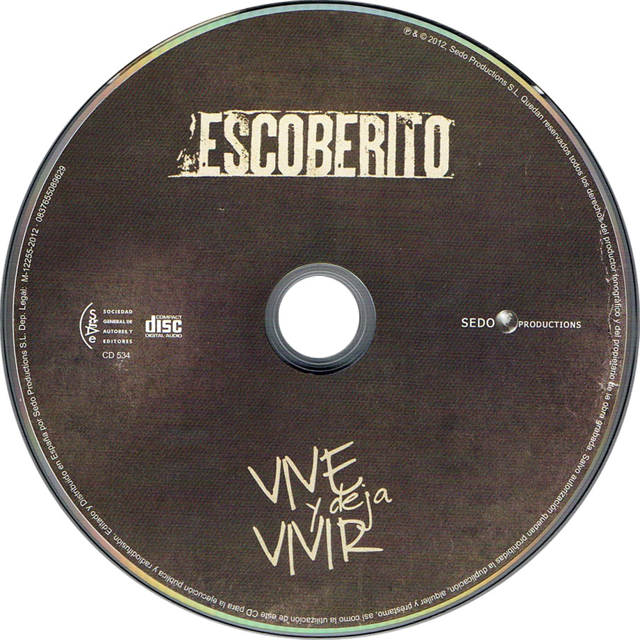 Cartula Cd de Escoberito - Vive Y Deja Vivir