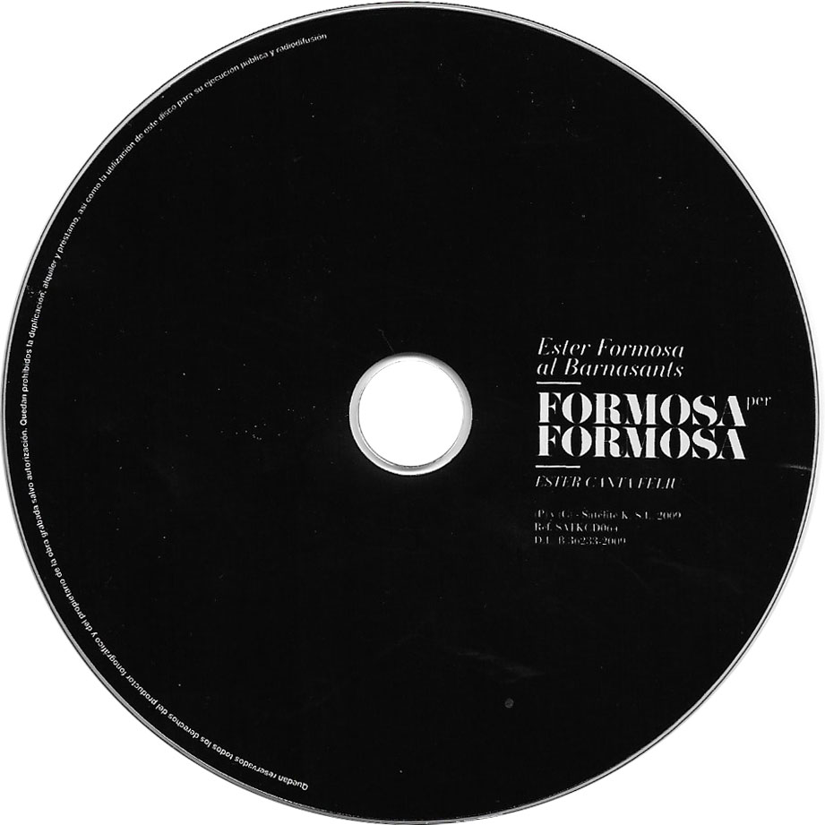 Cartula Cd de Ester Formosa - Formosa Per Formosa: Ester Canta Feliu