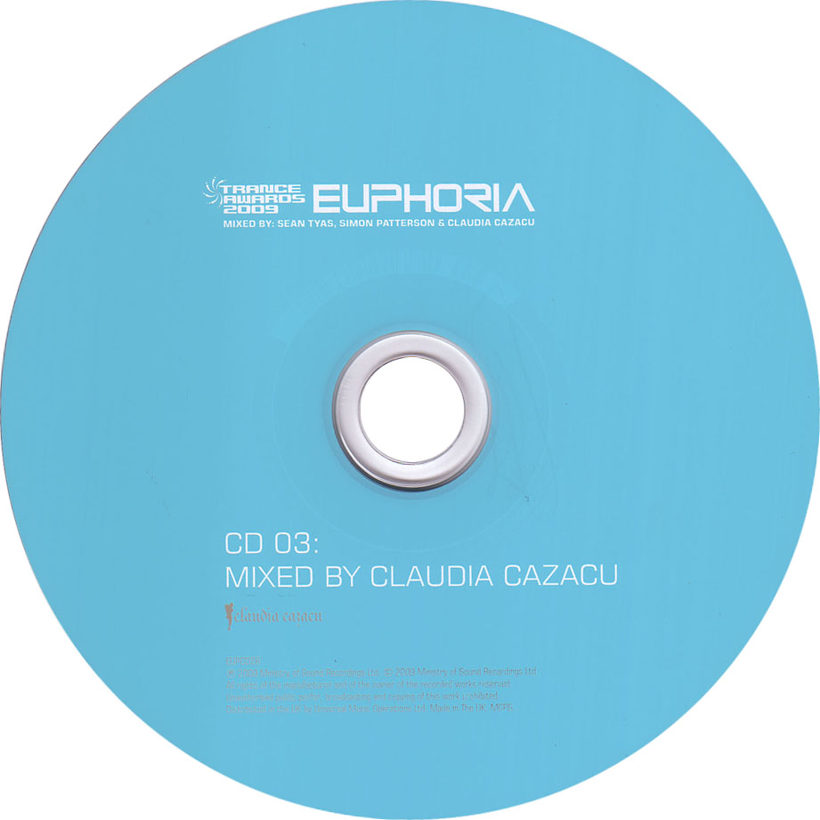 Cartula Cd3 de Euphoria: Trance Awards 2009