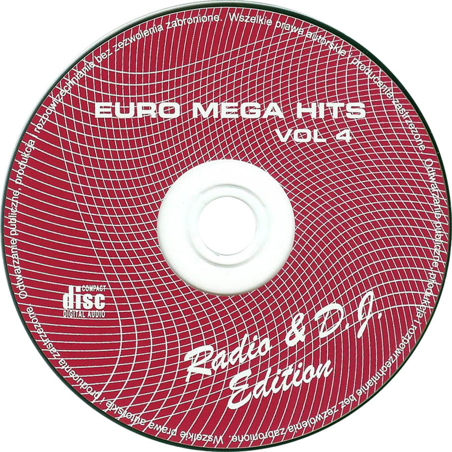 Cartula Cd de Euro Mega Hits Volume 4