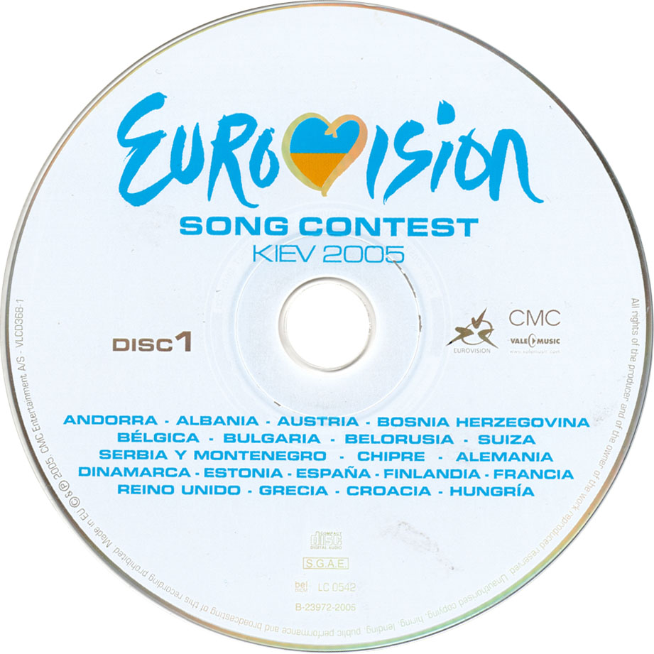 Car�tula Cd1 de Eurovision Song Contest Kiev 2005