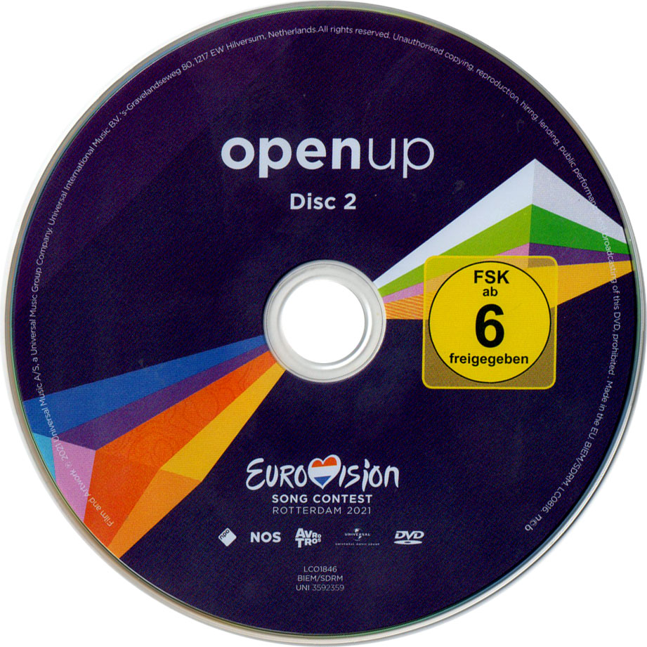 Cartula Dvd2 de Eurovision Song Contest Rotterdam 2021 (Dvd)