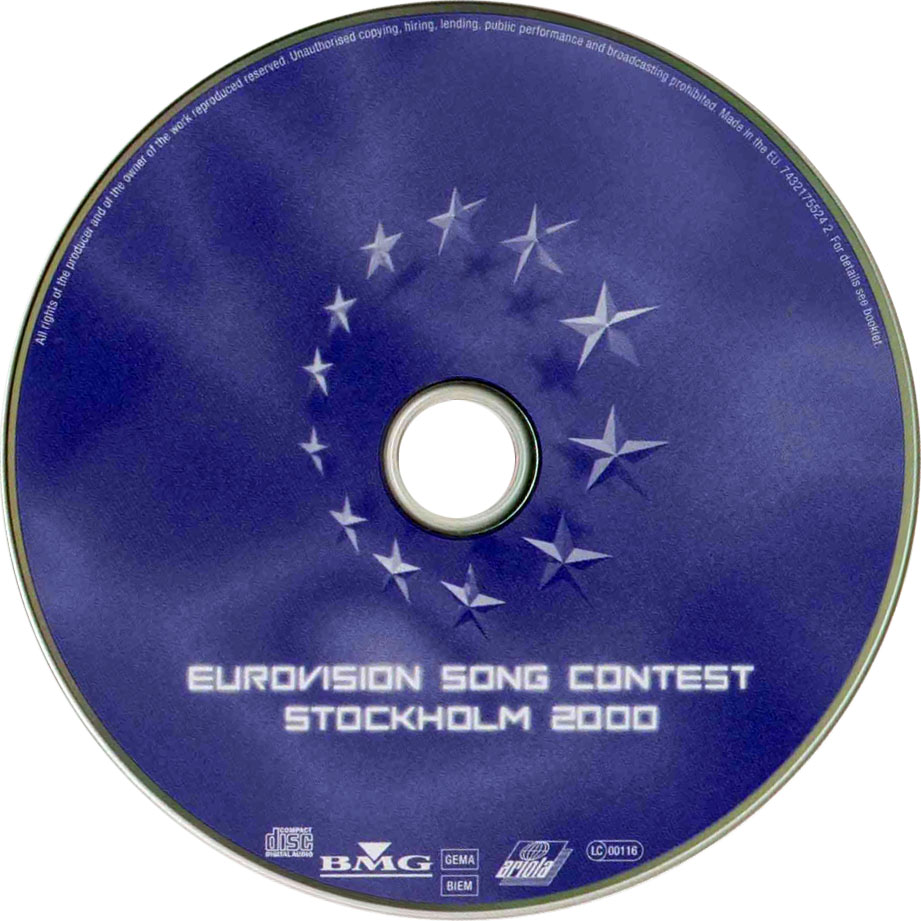 Cartula Cd de Eurovision Song Contest Stockholm 2000