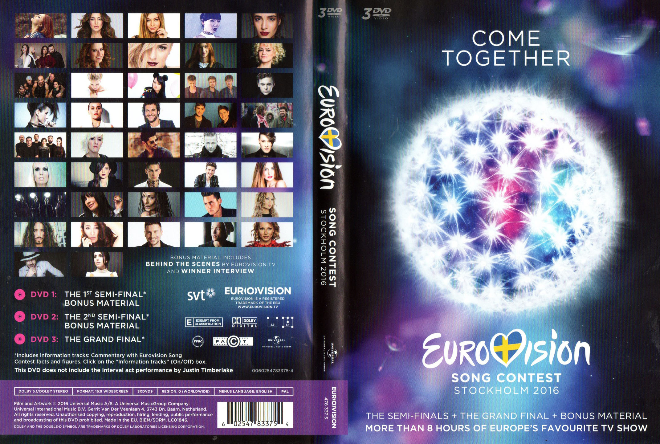 Cartula Caratula de Eurovision Song Contest Stockholm 2016 (Dvd)
