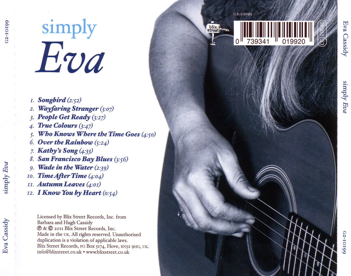 Cartula Trasera de Eva Cassidy - Simply Eva