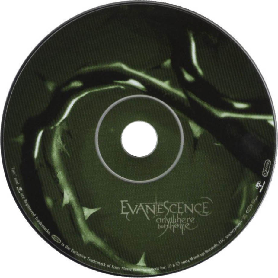 Cartula Cd de Evanescence - Anywhere But Home
