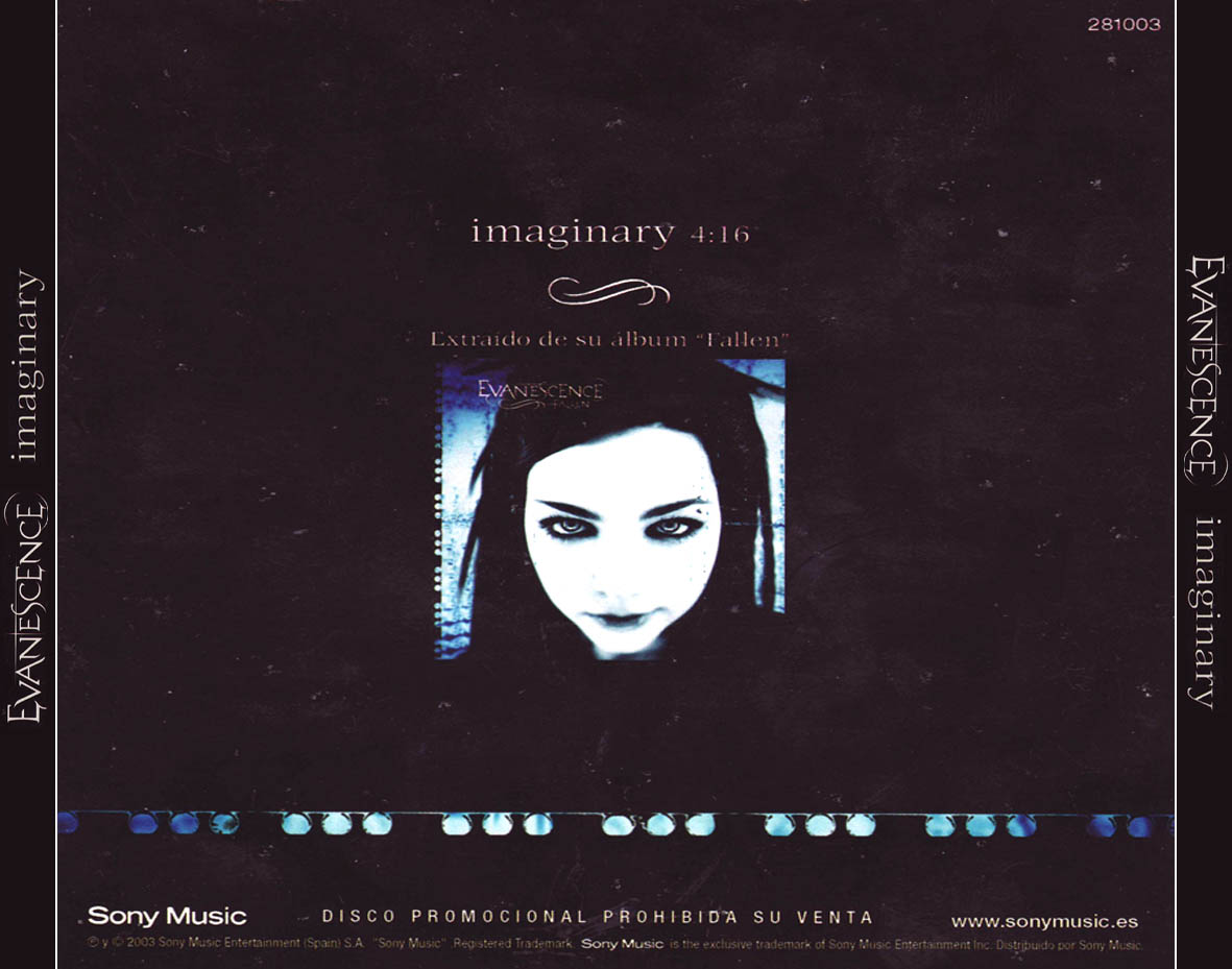 Cartula Trasera de Evanescence - Imaginary (Cd Single)