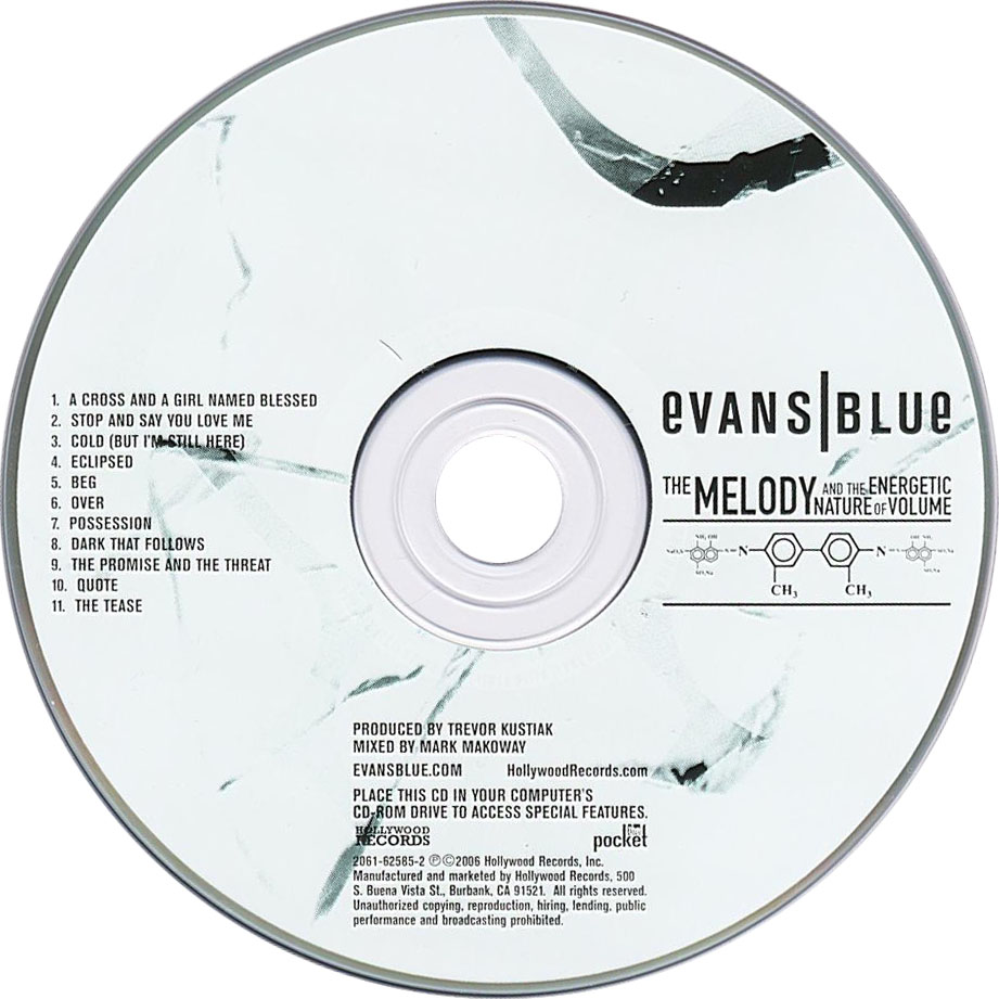 Cartula Cd de Evans Blue - The Melody And The Energetic Nature Of Volume