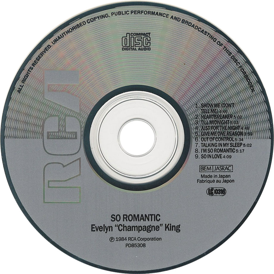 Cartula Cd de Evelyn Champagne King - So Romantic