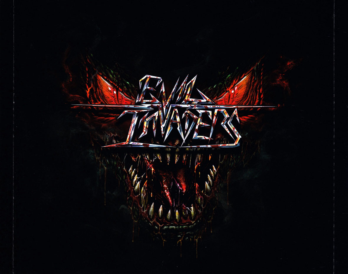 Cartula Interior Trasera de Evil Invaders - Feed Me Violence