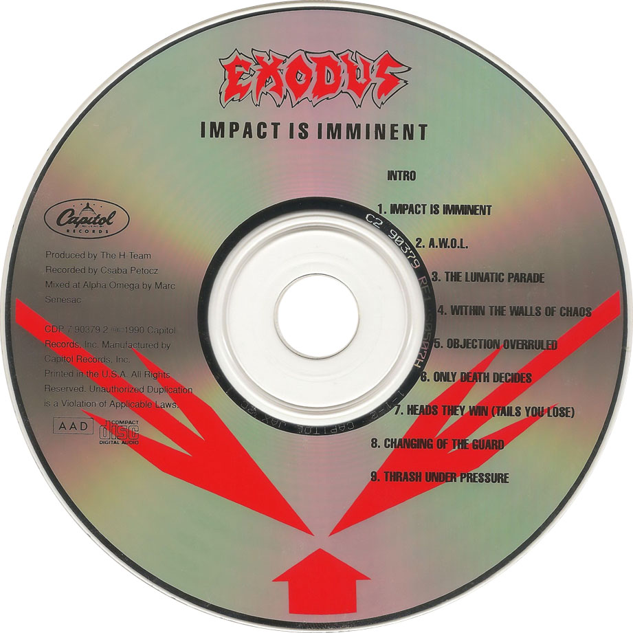 Cartula Cd de Exodus - Impact Is Imminent