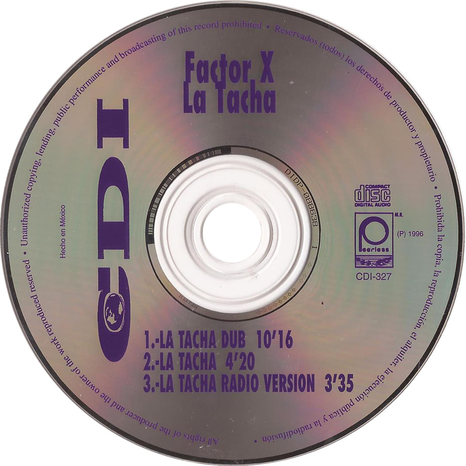 Cartula Cd de Factor X - La Tacha (Cd Single)