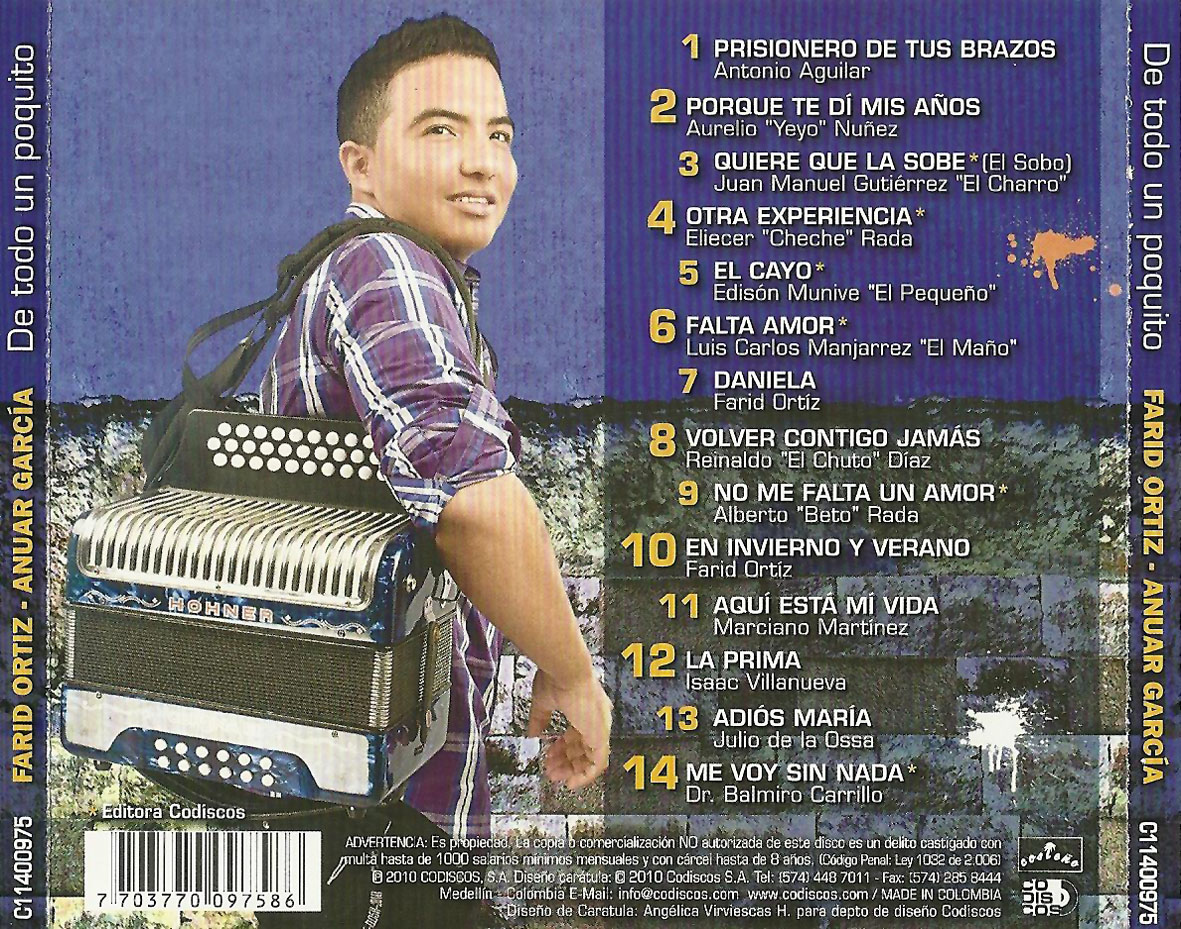 Cartula Trasera de Farid Ortiz & Anuar Garcia - De Todo Un Poquito