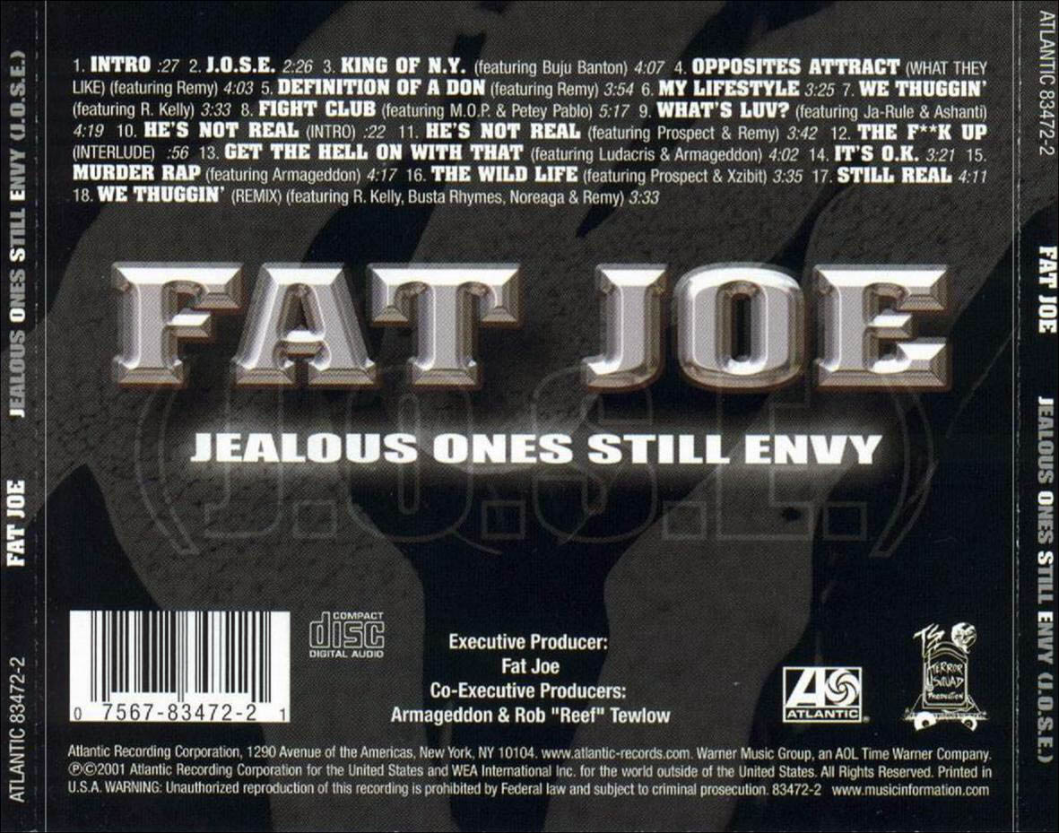 Cartula Trasera de Fat Joe - Jealous Ones Still Envy (J.o.s.e.)