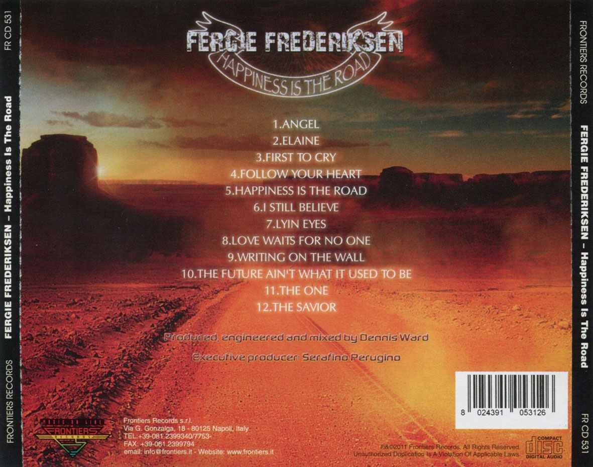 Cartula Trasera de Fergie Frederiksen - Happiness Is The Road