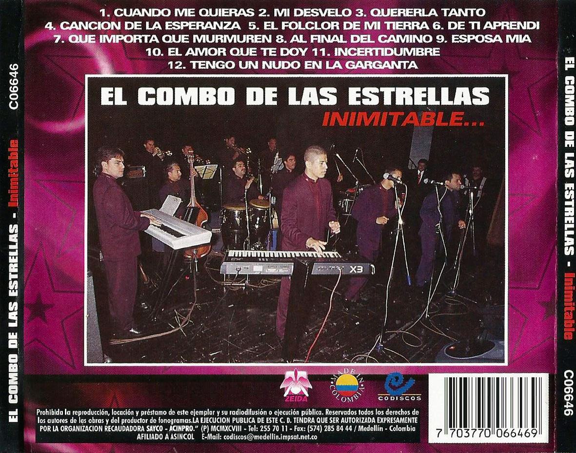 Cartula Trasera de Fernando Gonzalez Y El Combo Que Nota - Inimitable