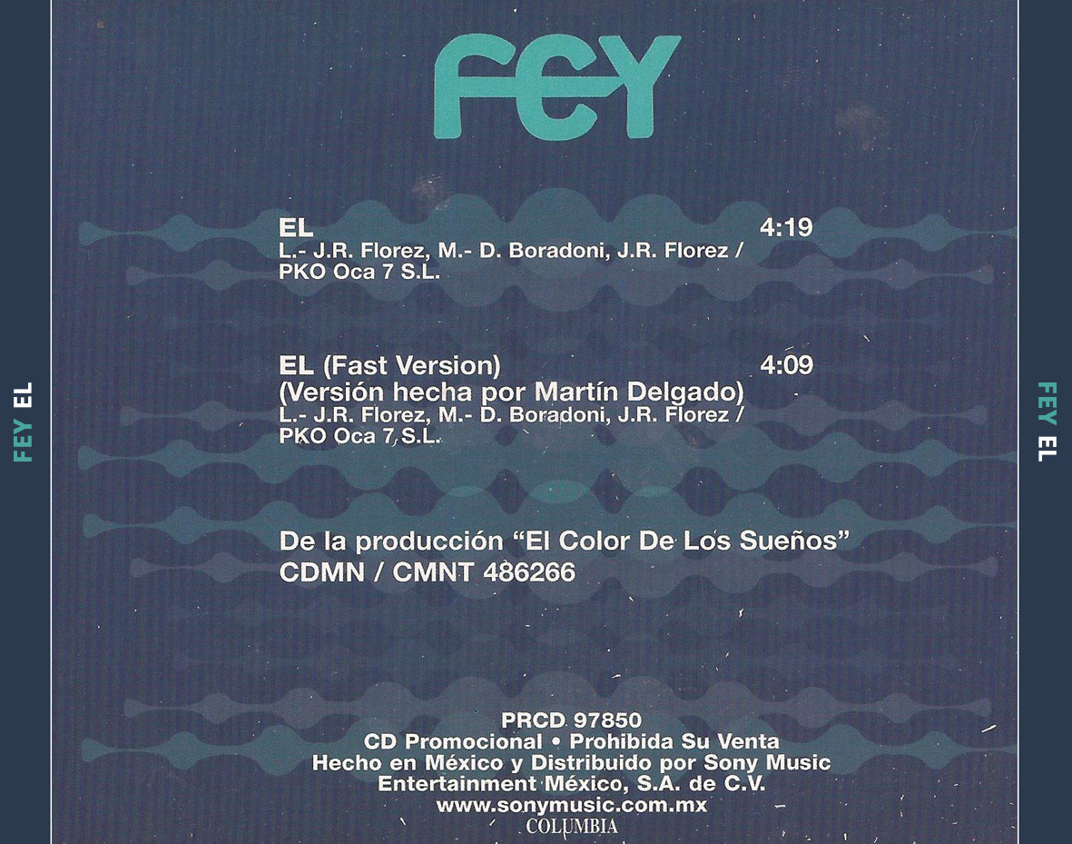 Cartula Trasera de Fey - El (Cd Single)