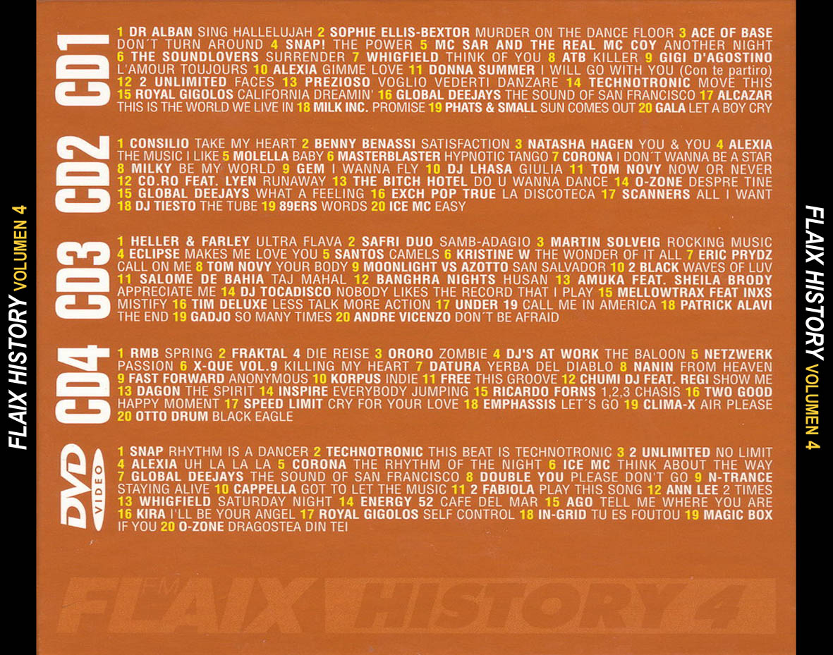 Cartula Trasera de Flaix History Volumen 4