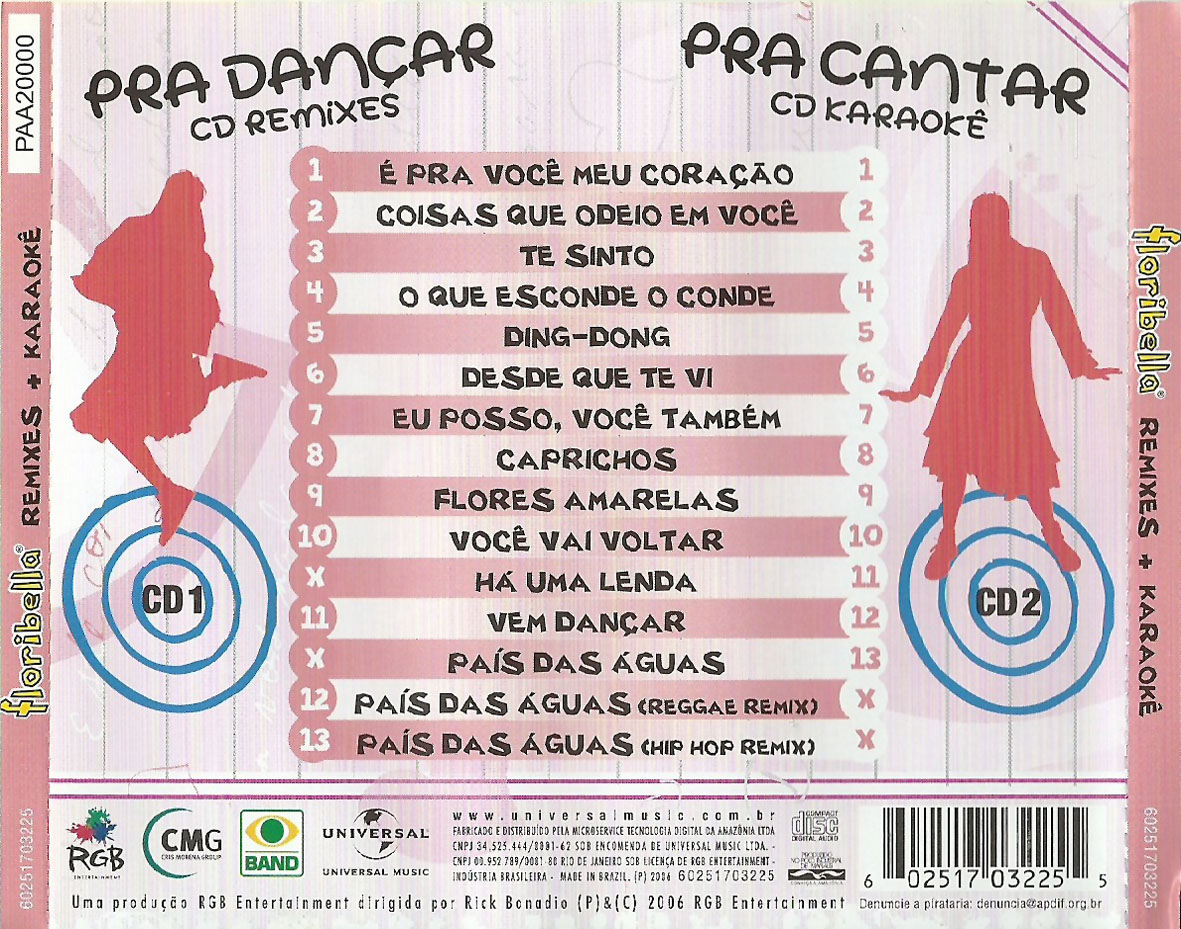 Carátula Trasera de Floribella - Remixes + Karaoke