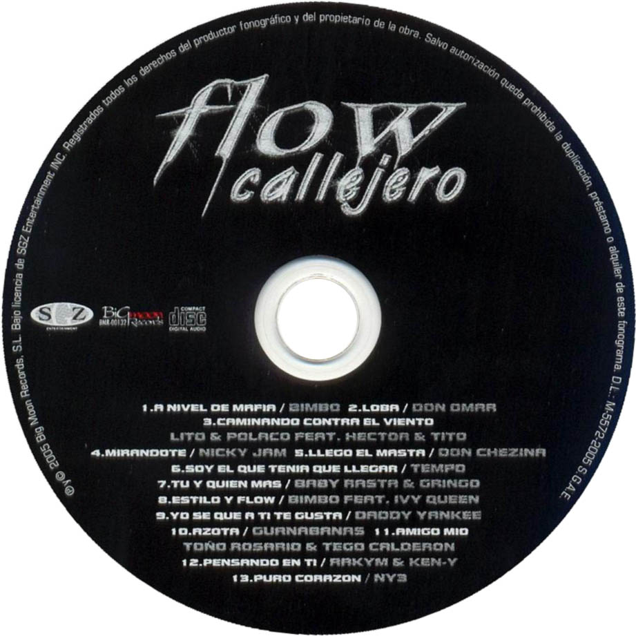 Cartula Cd de Flow Callejero