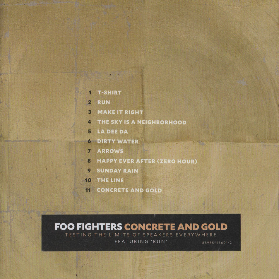 Cartula Interior Frontal de Foo Fighters - Concrete And Gold