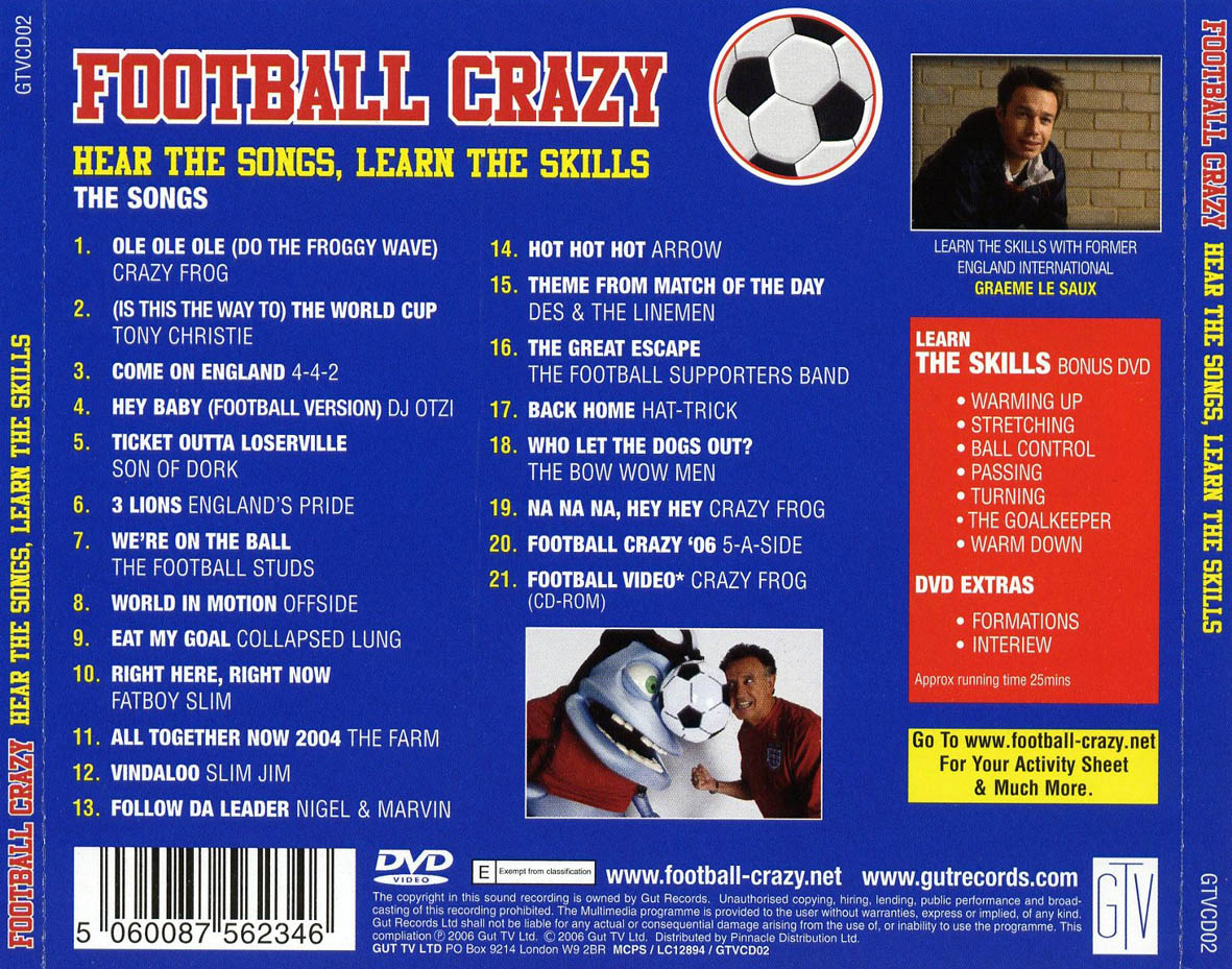 Cartula Trasera de Football Crazy (Hear The Songs, Learn The Skills)