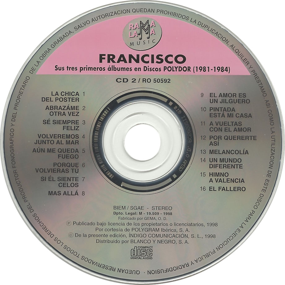 Cartula Cd2 de Francisco - Sus Tres Primeros Albumes En Discos Polydor (1981-1984)